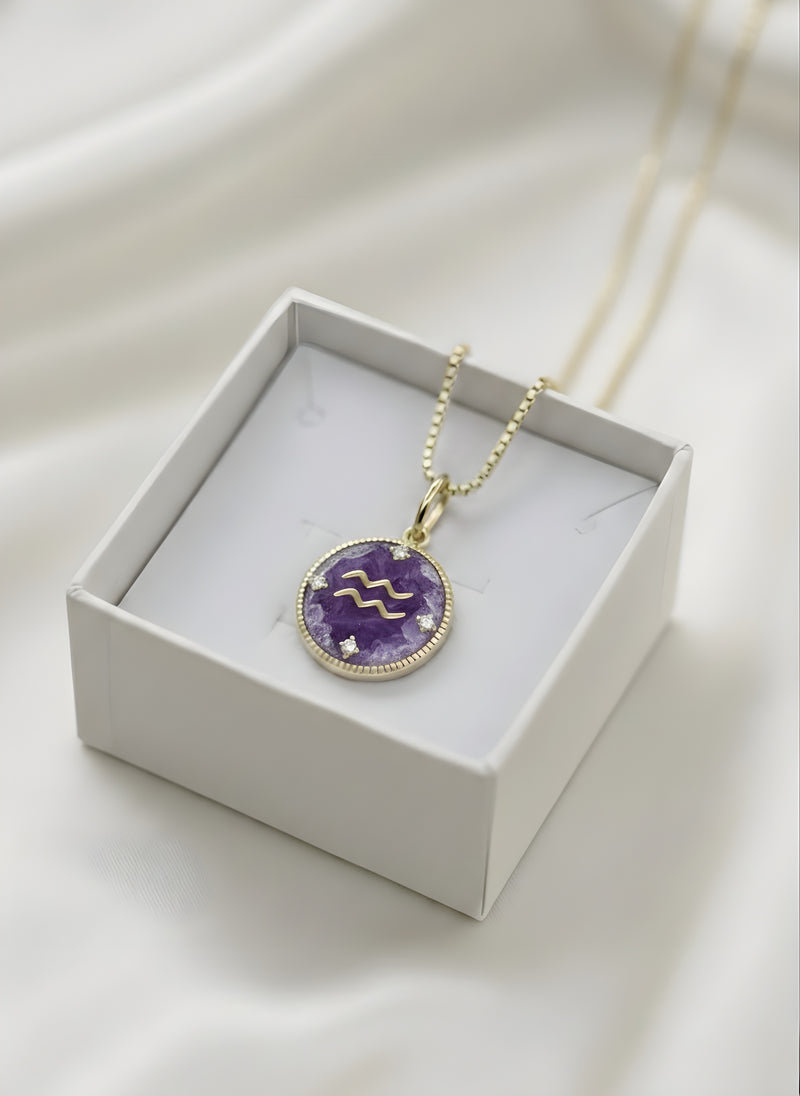 Aquarius Zodiac Pendant