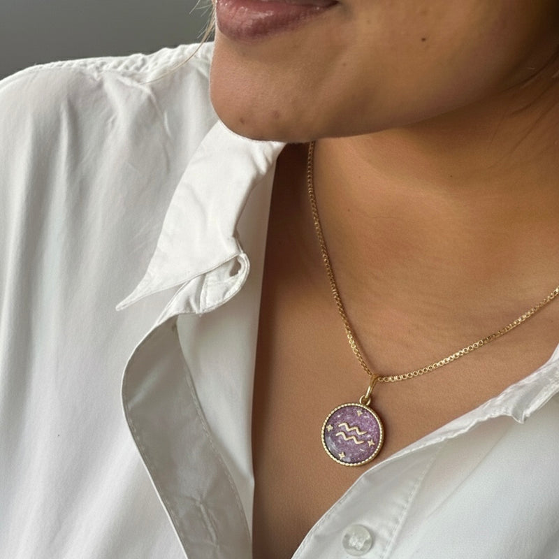 Aquarius Zodiac Pendant