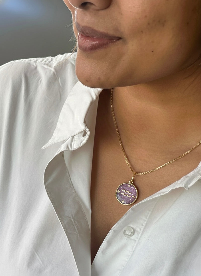 Aquarius Zodiac Pendant